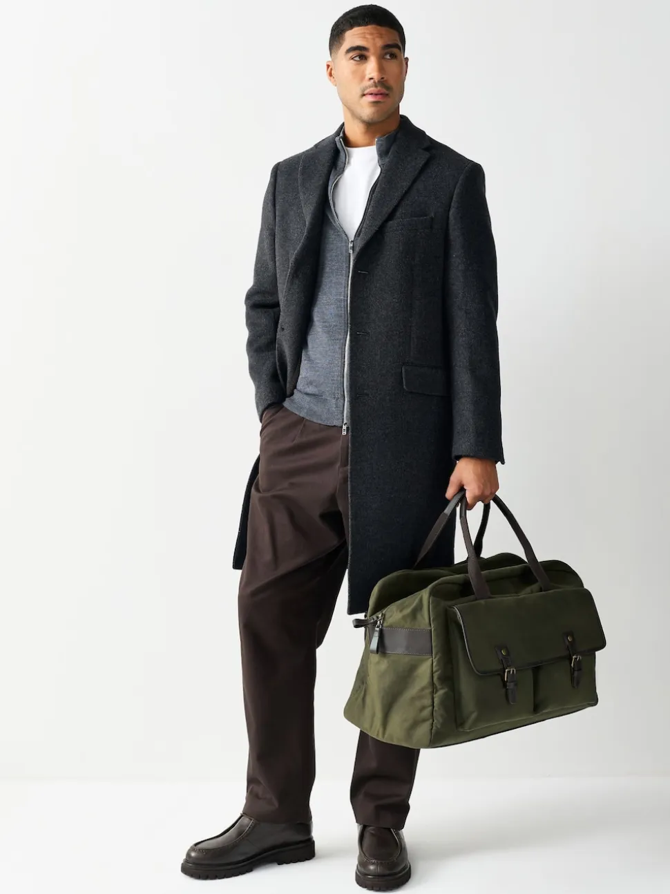 Khaki Green Wax Cotton Weekend Holdall Bag