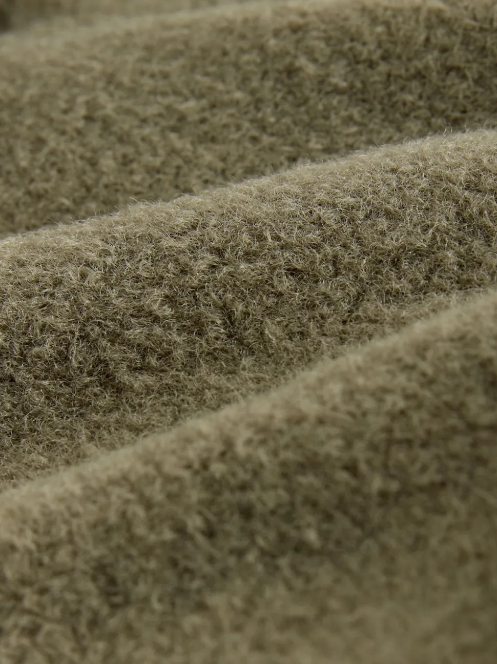 Khaki Green Wool Look Fleece Shacket