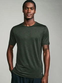 Khaki Green/Slate Grey/Black Short Sleeve Tee Active Gym Mesh Vests 3 Pack