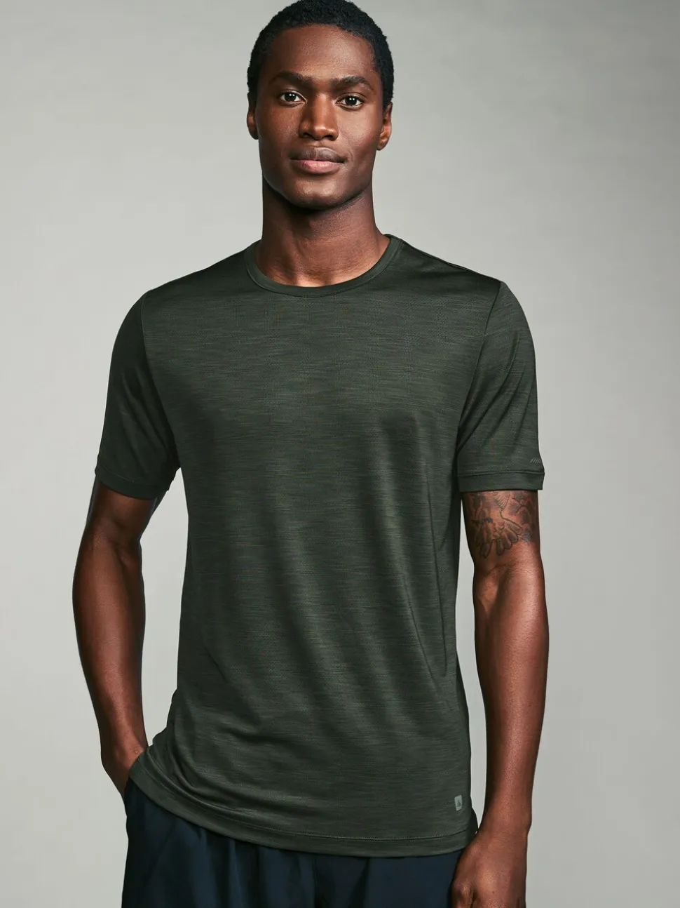 Khaki Green/Slate Grey/Black Short Sleeve Tee Active Gym Mesh Vests 3 Pack