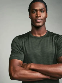 Khaki Green/Slate Grey/Black Short Sleeve Tee Active Gym Mesh Vests 3 Pack