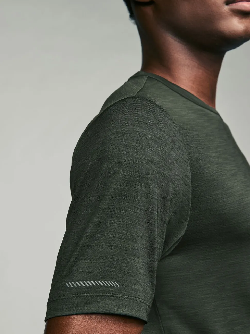 Khaki Green/Slate Grey/Black Short Sleeve Tee Active Gym Mesh Vests 3 Pack