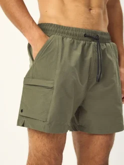 Khaki/Green Fashion Cargo Swim Shorts