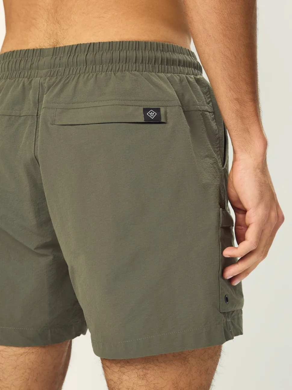 Khaki/Green Fashion Cargo Swim Shorts