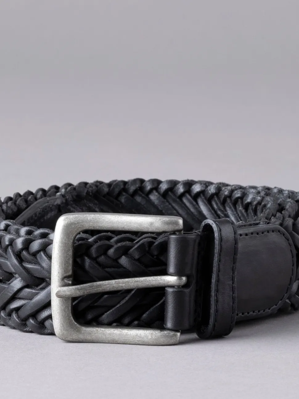 Lakeland Leather Black Howbeck Leather Braided Belt