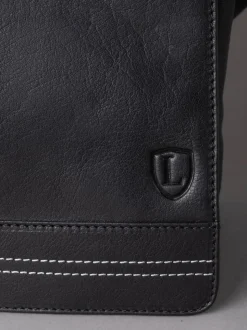 Lakeland Leather Black Large Keswick Leather Messenger Bag