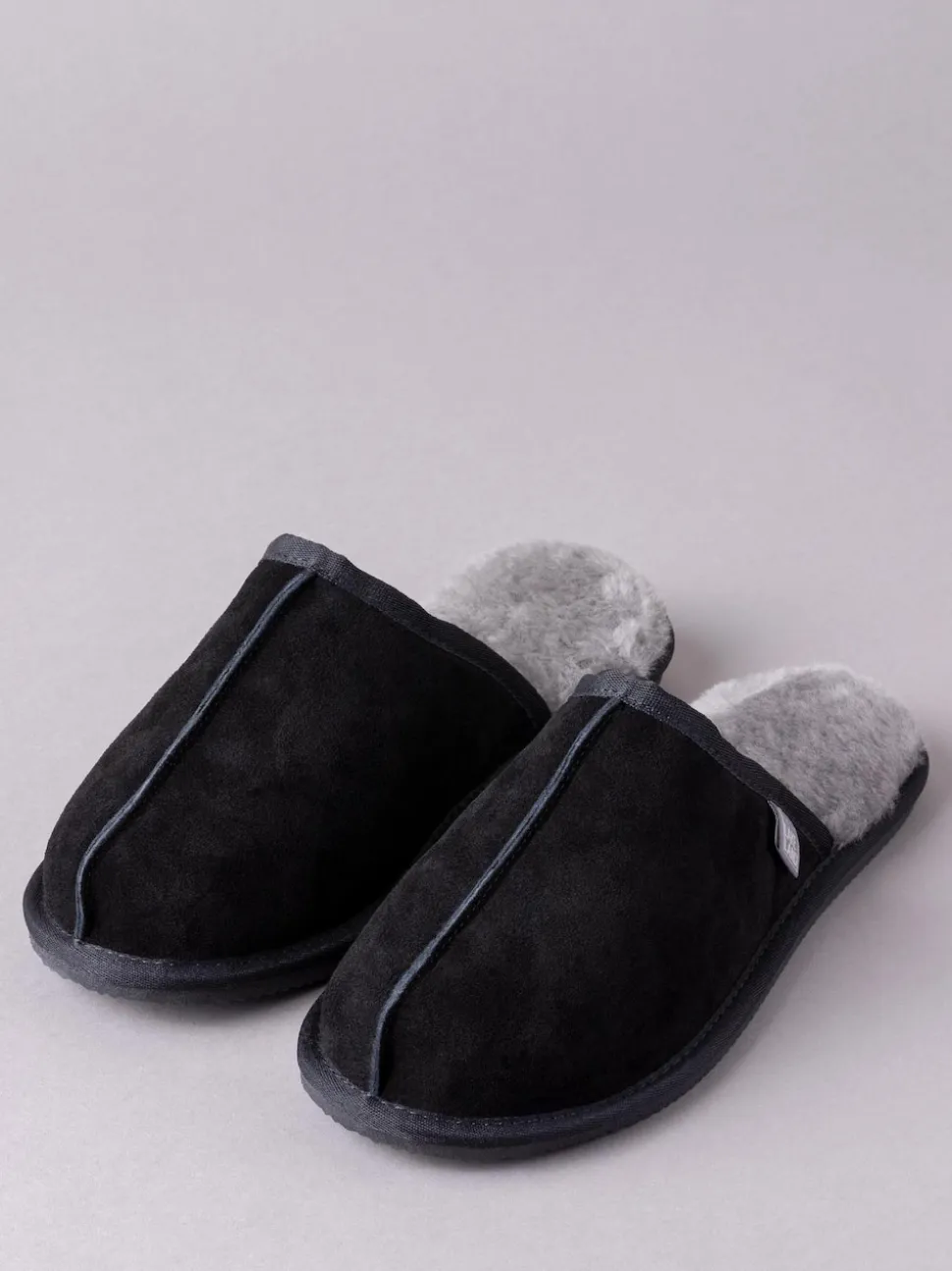 Lakeland Leather Black Mens Sheepskin Slider Slippers