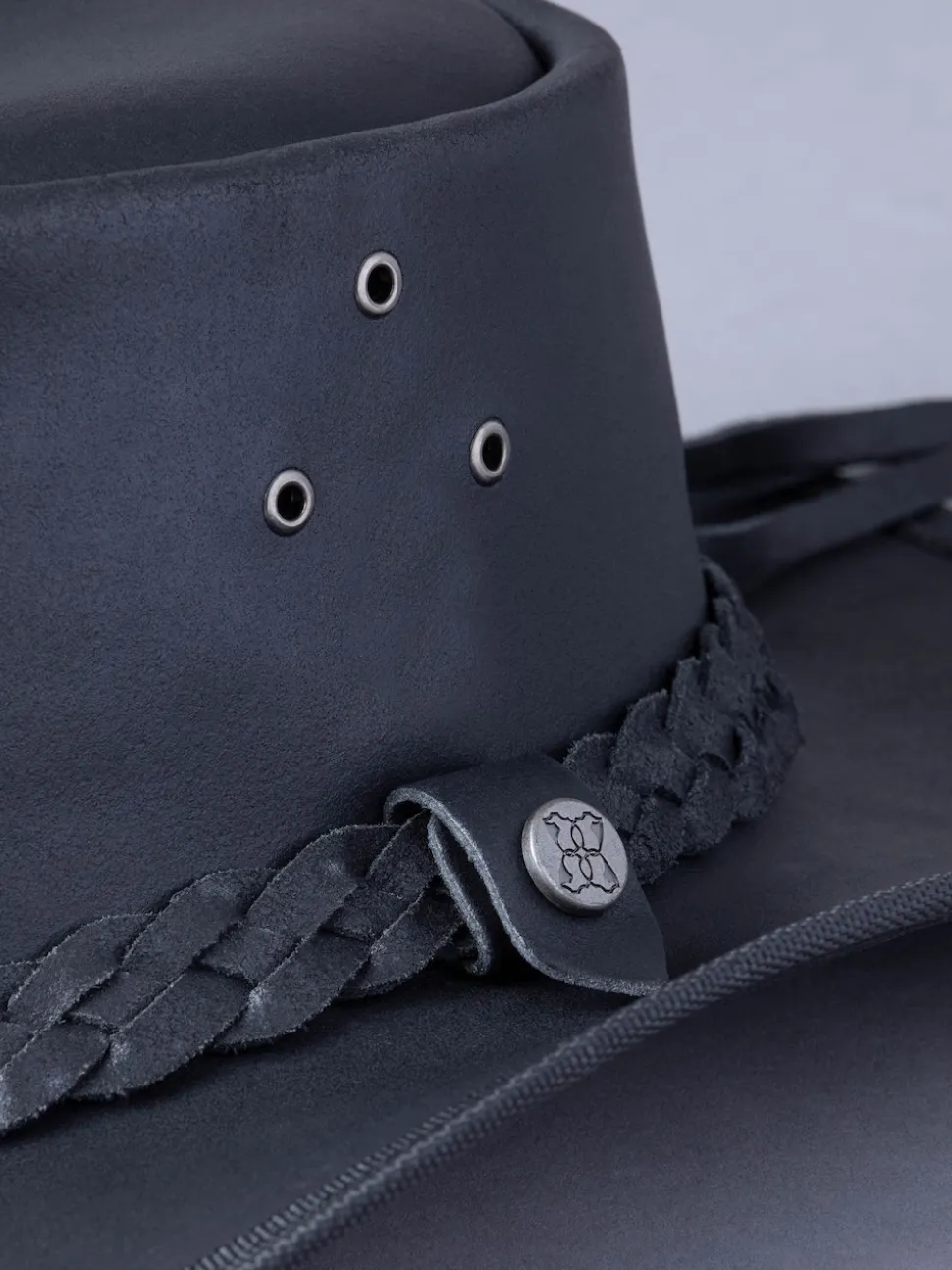 Lakeland Leather Black Outback III Australian Style Leather Hat