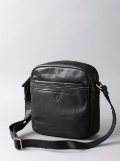 Lakeland Leather Black Small Keswick Messenger Bag