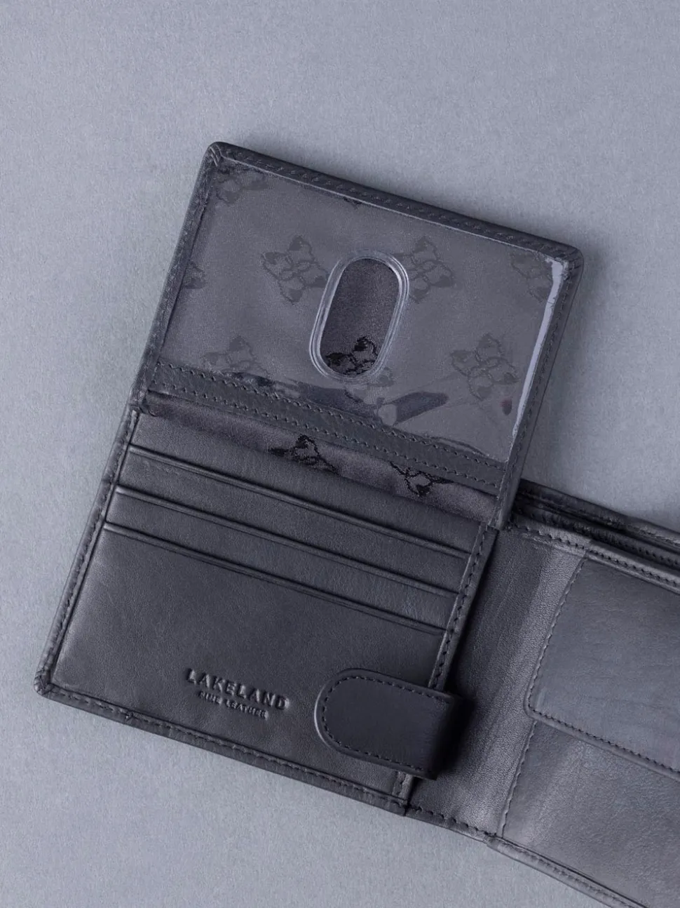 Lakeland Leather Black Stitch Bi-Fold Wallet