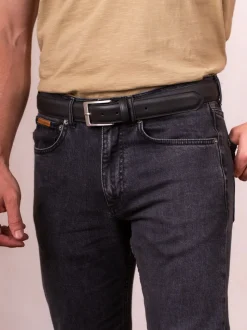 Lakeland Leather Black Staveley Leather Belt