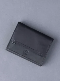 Lakeland Leather Black Stitch Tri-Fold Wallet