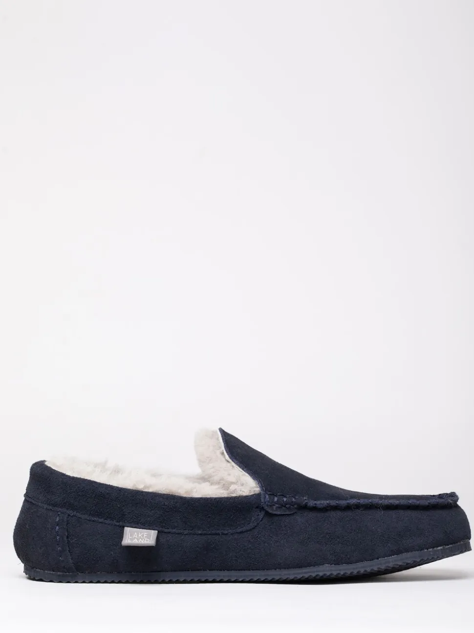 Lakeland Leather Blue Mens Sheepskin Slip-On Moccasins