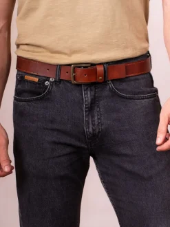 Lakeland Leather Brown Eskin Belt