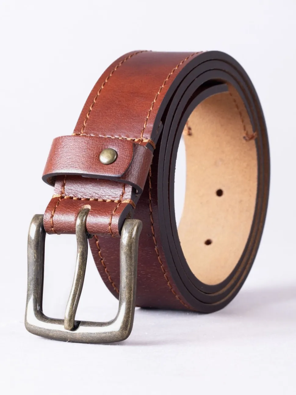 Lakeland Leather Brown Eskin Belt