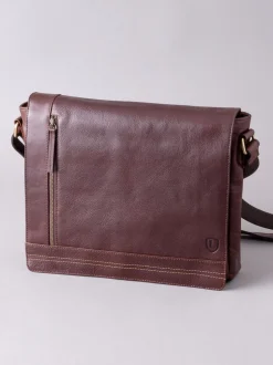 Lakeland Leather Brown Large Keswick Leather Messenger Bag