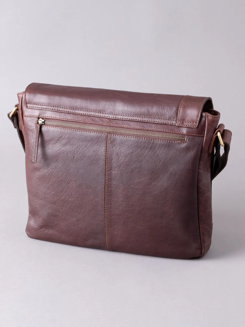 Lakeland Leather Brown Large Keswick Leather Messenger Bag