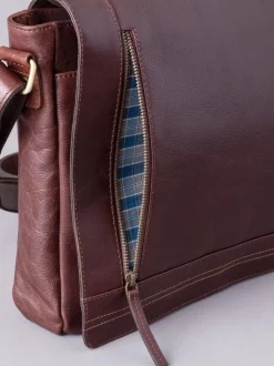 Lakeland Leather Brown Large Keswick Leather Messenger Bag