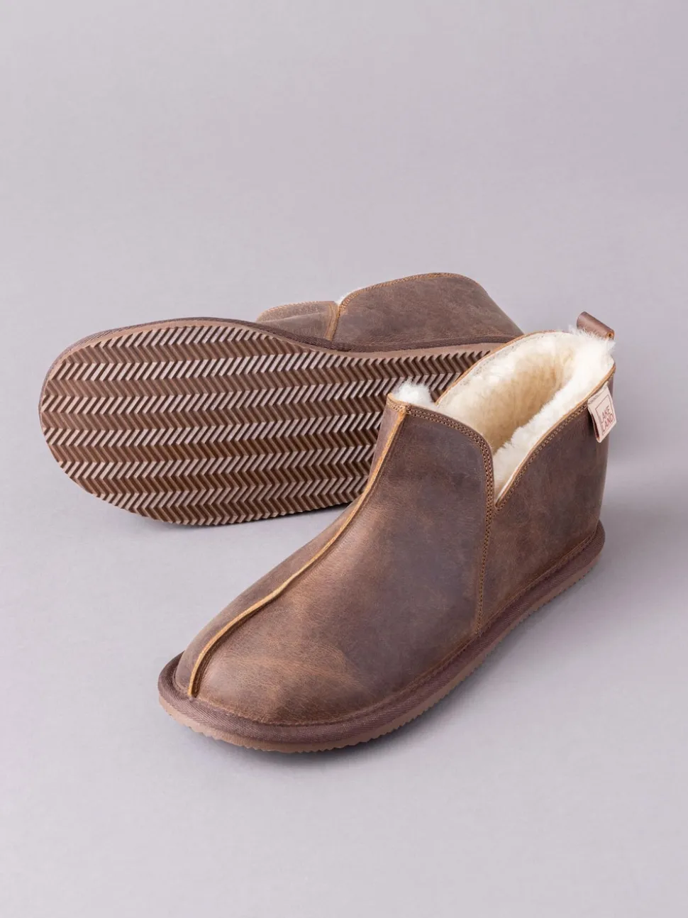Lakeland Leather Brown Mens Slipper Boots