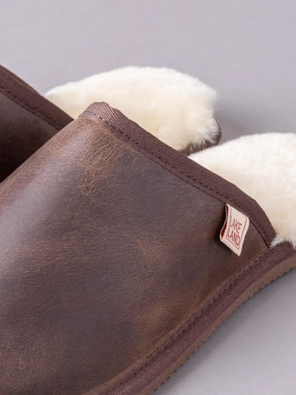 Lakeland Leather Brown Mens Leather Slider Slippers