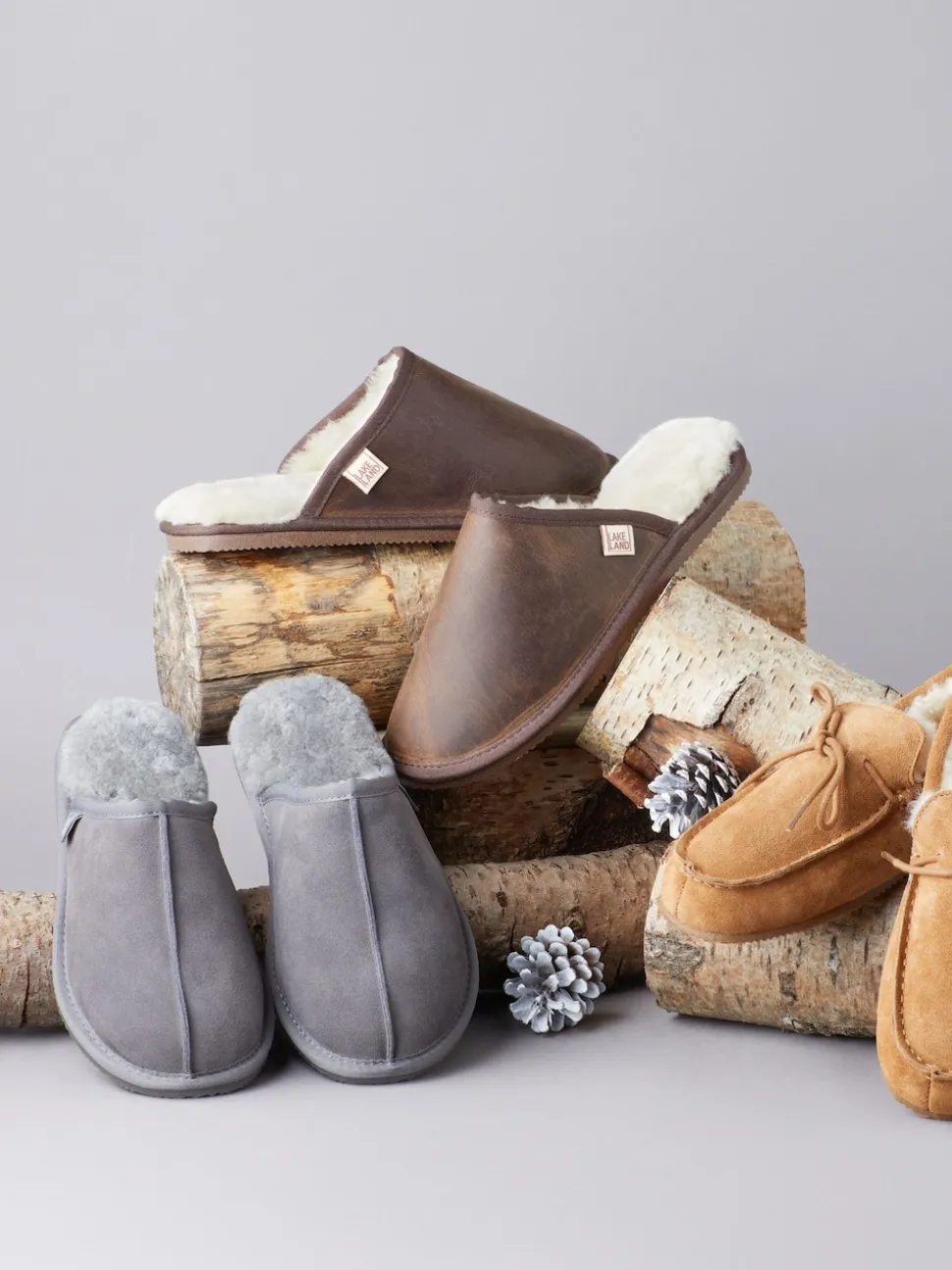 Lakeland Leather Brown Mens Leather Slider Slippers