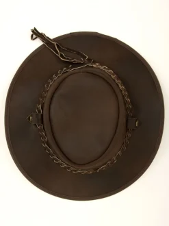 Lakeland Leather Brown Outback III Australian Style Leather Hat