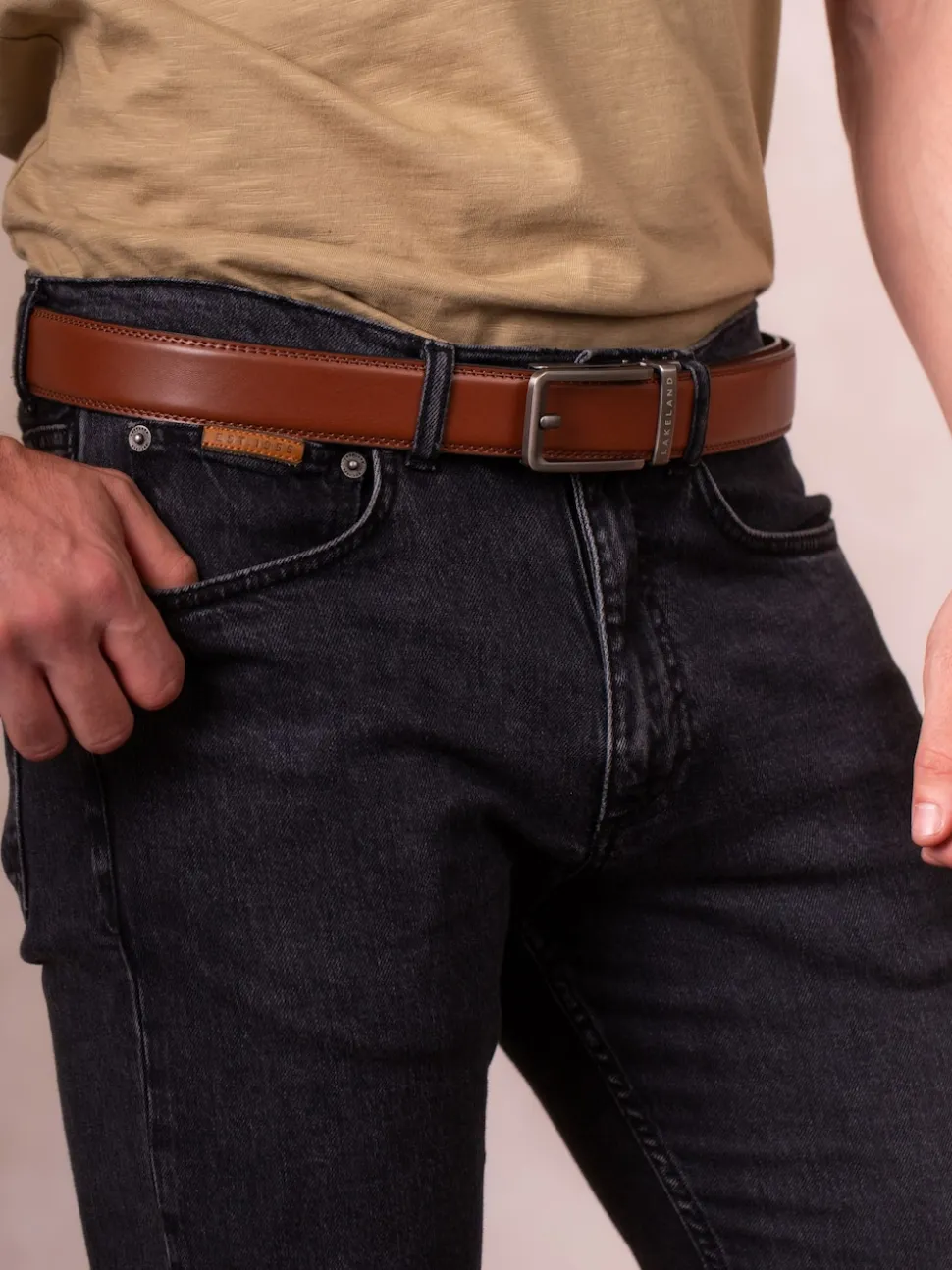Lakeland Leather Brown Rigg Ratchet Belt