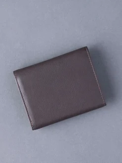 Lakeland Leather Brown Stitch Tri-Fold Wallet
