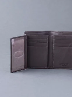 Lakeland Leather Brown Stitch Tri-Fold Wallet