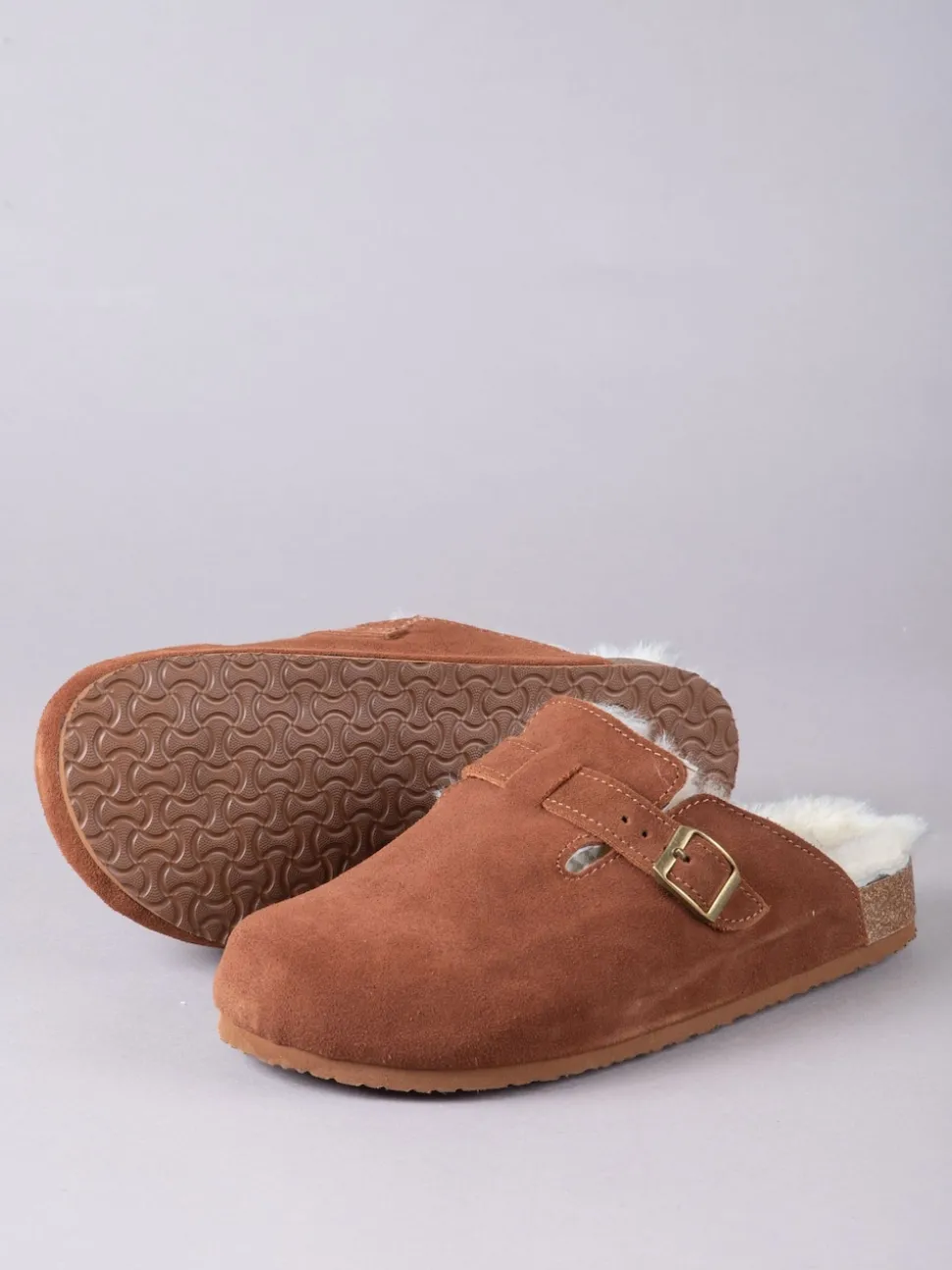 Lakeland Leather Brown Unisex Sheepskin Clog Slippers