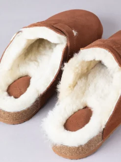 Lakeland Leather Brown Unisex Sheepskin Clog Slippers