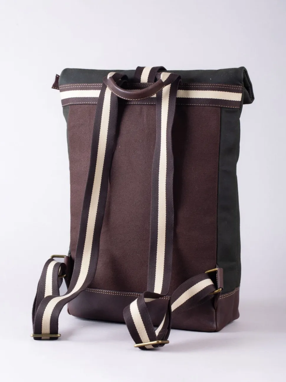 Lakeland Leather Dark Green Waxed Walton Rolltop Backpack