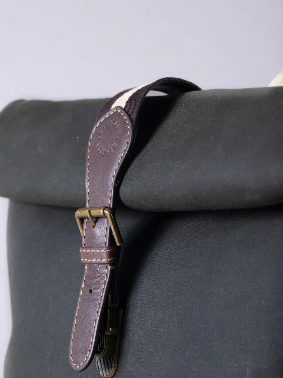 Lakeland Leather Dark Green Waxed Walton Rolltop Backpack