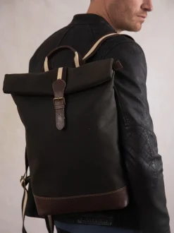 Lakeland Leather Dark Green Waxed Walton Rolltop Backpack