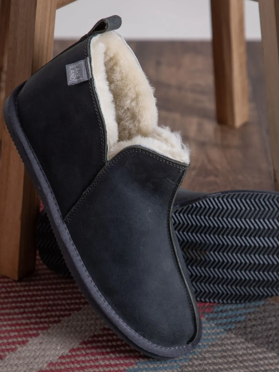 Lakeland Leather Grey Mens Slipper Boots