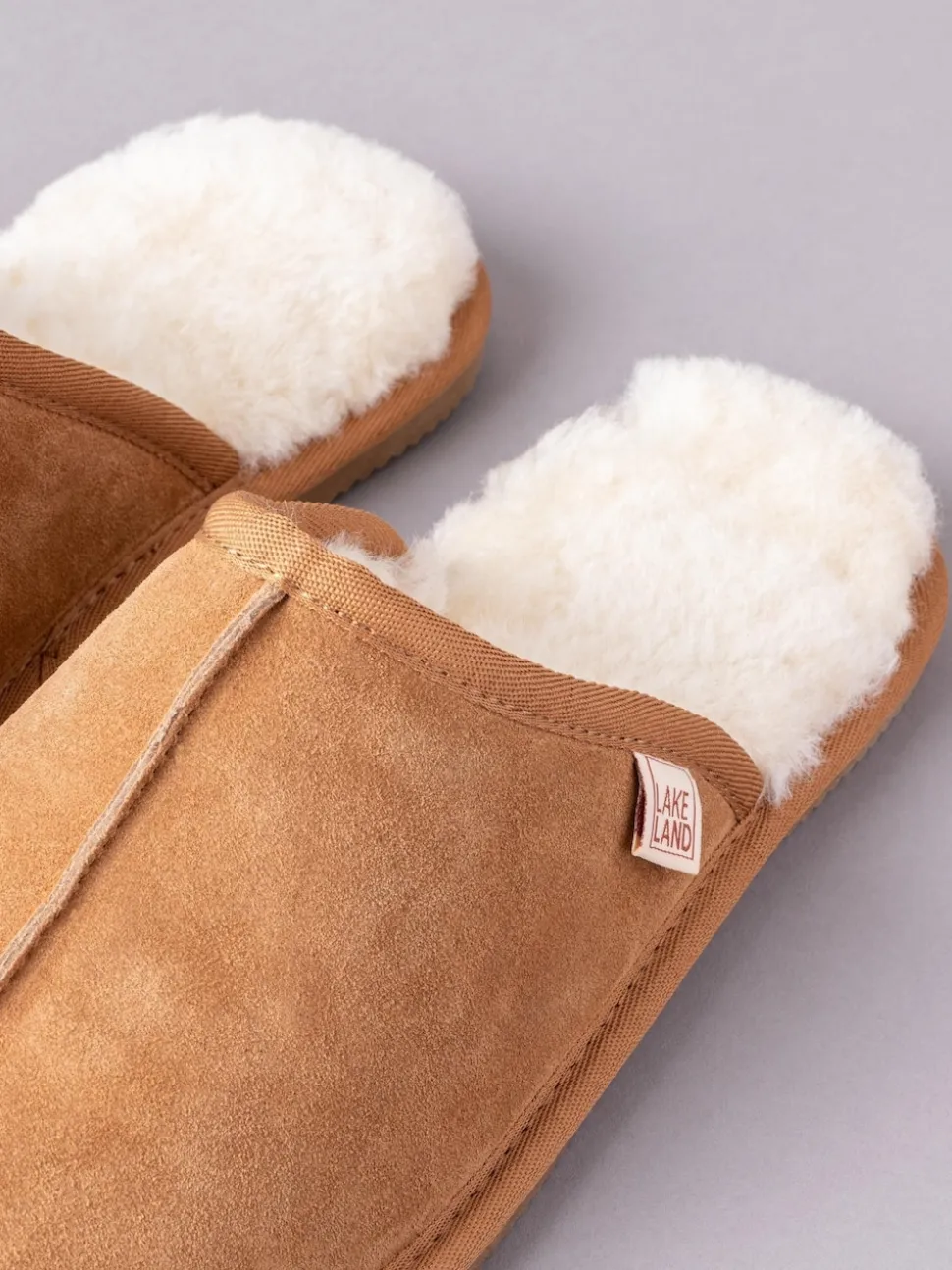 Lakeland Leather Tan Brown Mens Sheepskin Slider Slippers