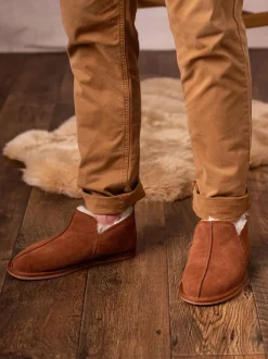 Lakeland Leather Tan Brown Mens Slipper Boots