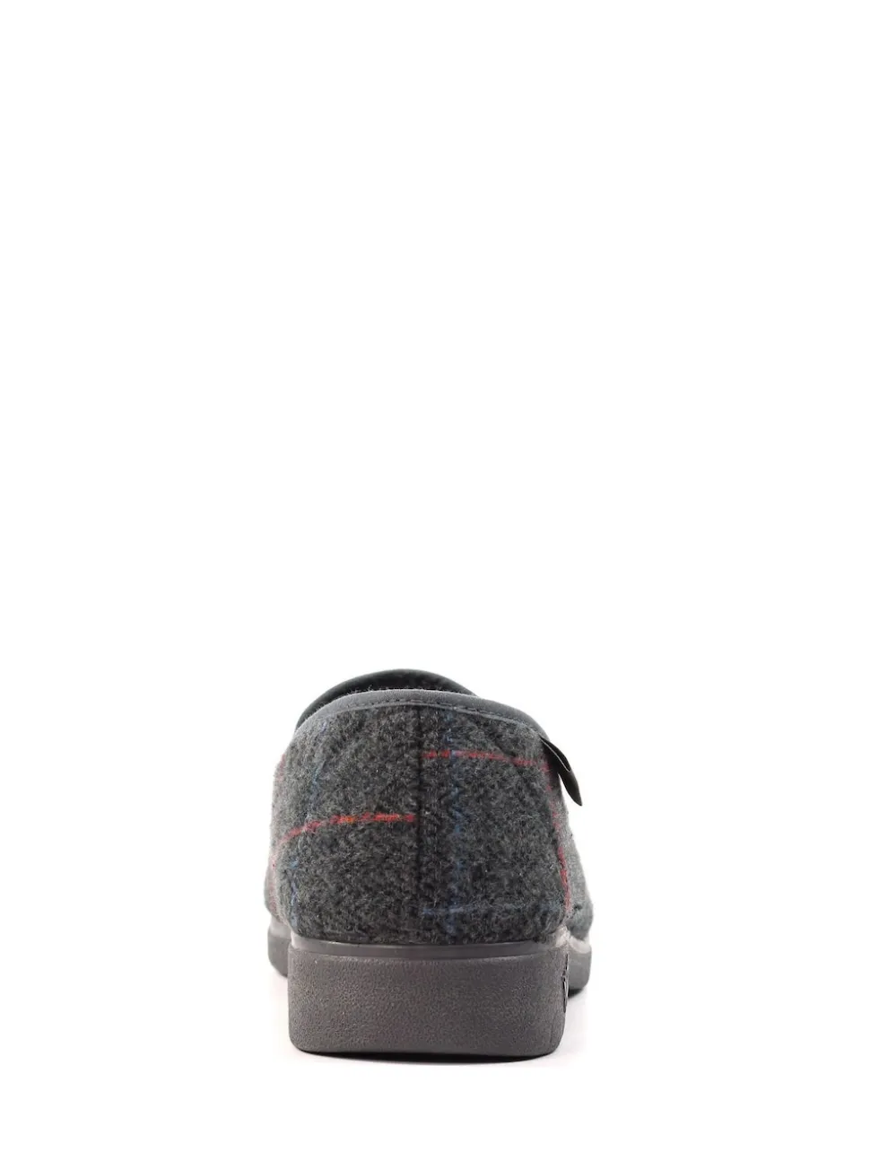 Lazy Dogz Grey Hughes Check Print Full Slippers