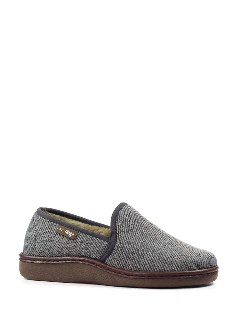 Lazy Dogz Grey Oliver Warm Lined Full Slippers