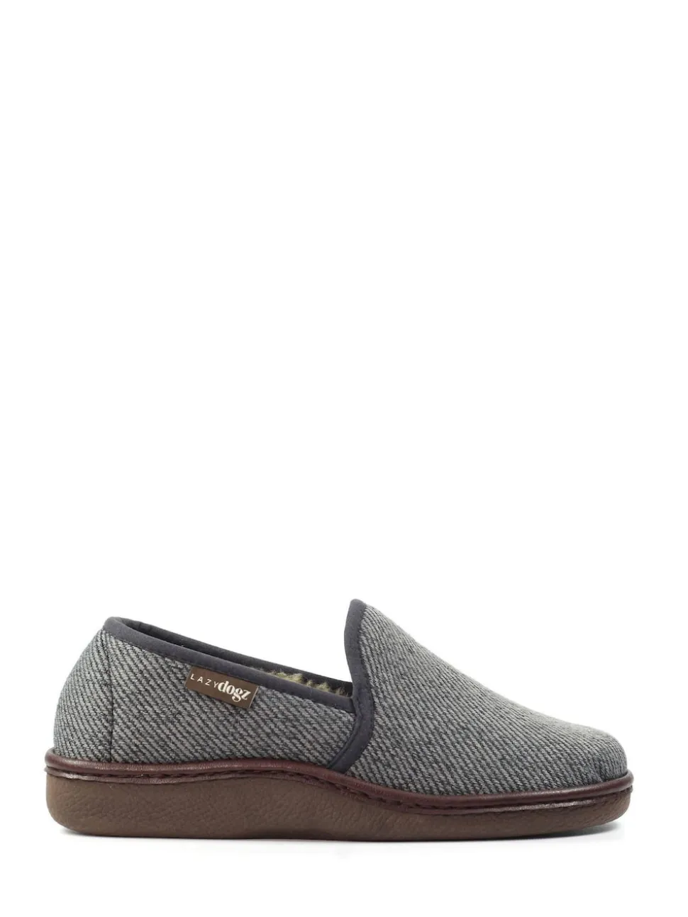 Lazy Dogz Grey Oliver Warm Lined Full Slippers