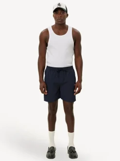 Les Deux Blue Stan Seersucker Swim Shorts
