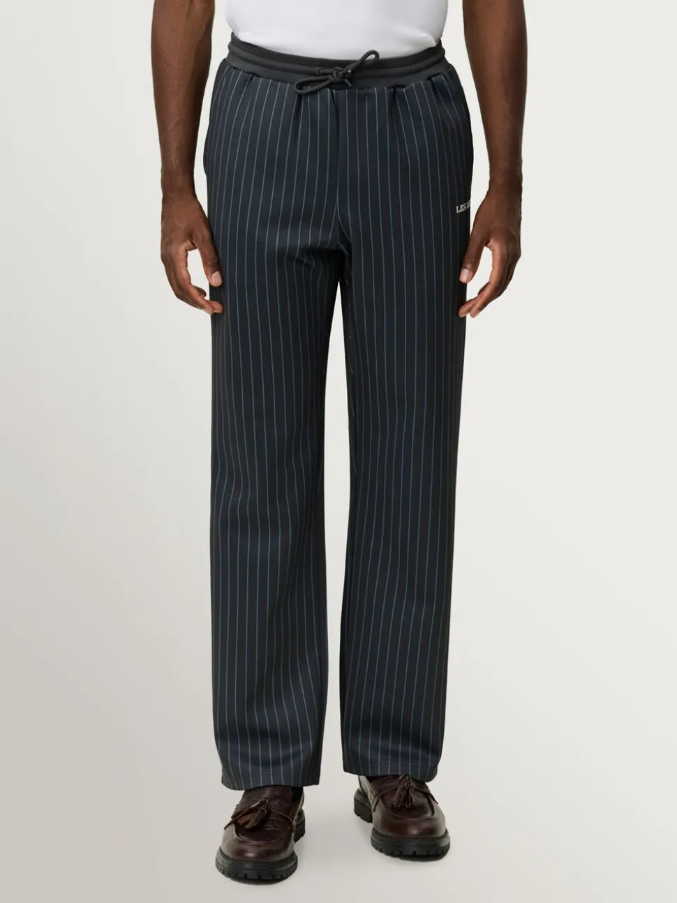 Les Deux Grey Ballier Pinstripe Casual Trousers