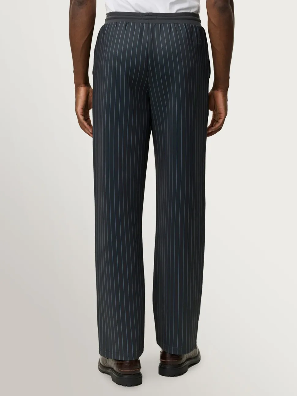 Les Deux Grey Ballier Pinstripe Casual Trousers