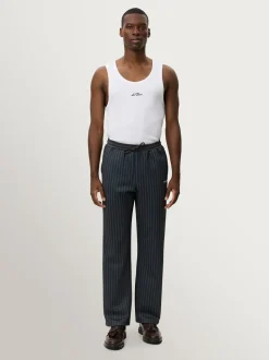 Les Deux Grey Ballier Pinstripe Casual Trousers