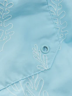 Light Blue Embroidered Swim Shorts