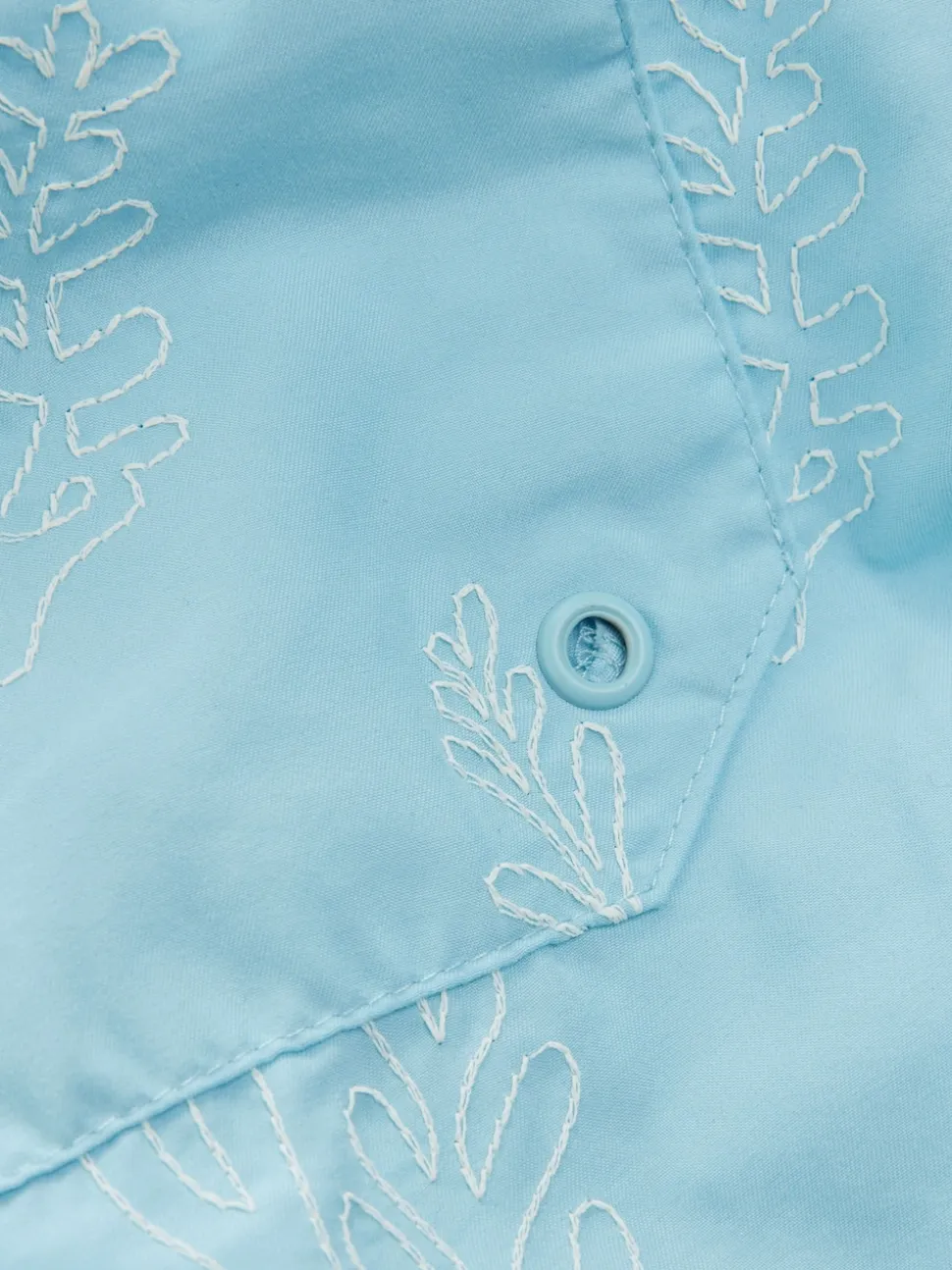 Light Blue Embroidered Swim Shorts