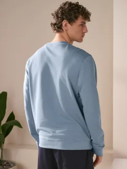 Light Blue Lightweight Crew Neck Sweatshirt