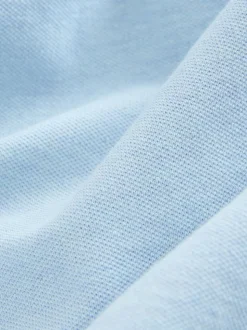 Light Blue Marl Regular Fit Short Sleeve Pique Polo Shirt