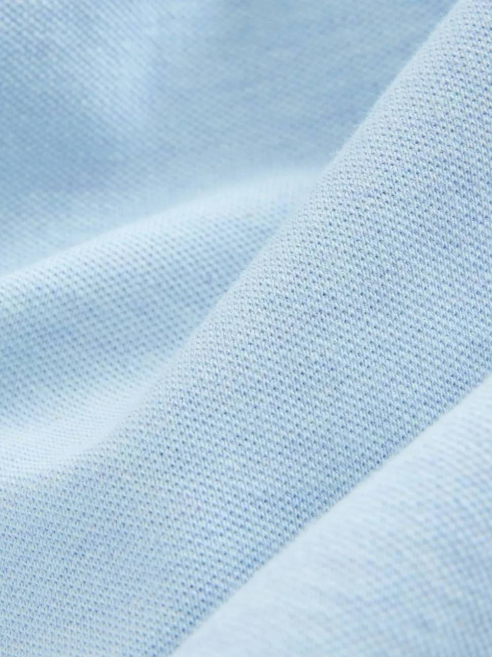 Light Blue Marl Regular Fit Short Sleeve Pique Polo Shirt