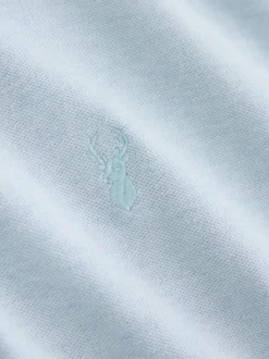 Light Blue Marl Slim Fit Short Sleeve Pique Polo Shirt